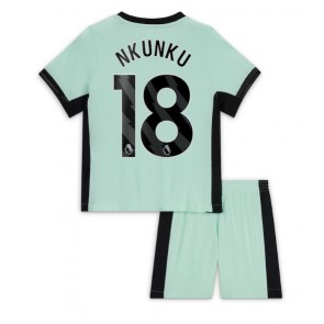 Chelsea Christopher Nkunku #18 Koszulka Trzecich Dziecięca 2023-24 Krótki Rękaw (+ Krótkie spodenki)